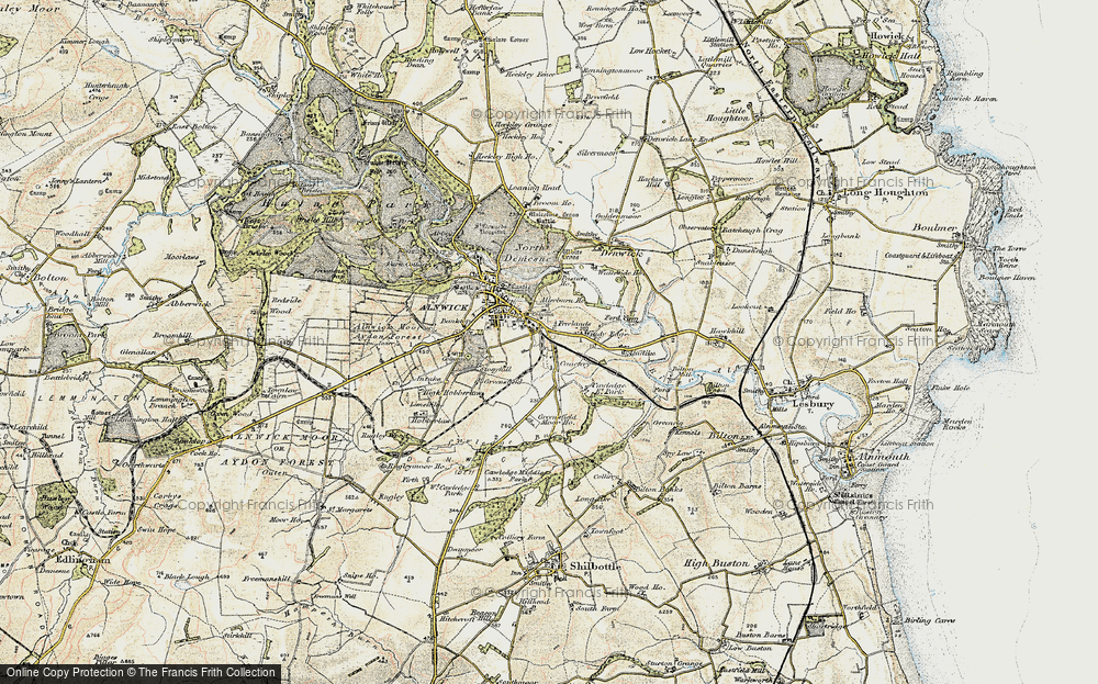 Old Map of Historic Map covering Allerburn Ho in 1901-1903