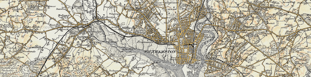 Old map of Freemantle in 1897-1909