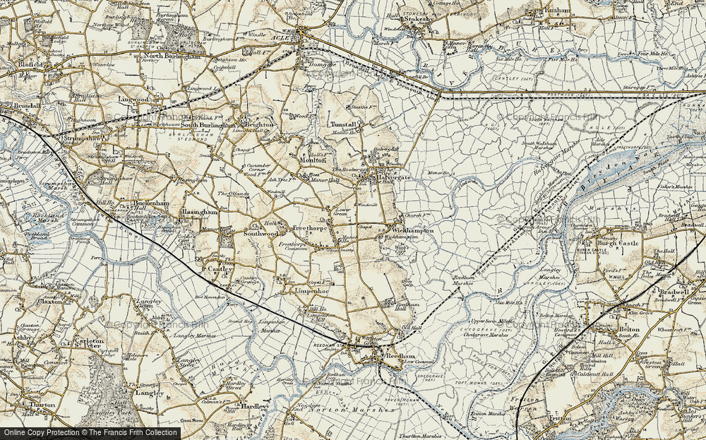 Old Map of Freethorpe, 1901-1902 in 1901-1902