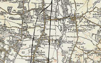 Old map of Freezy Water in 1897-1898