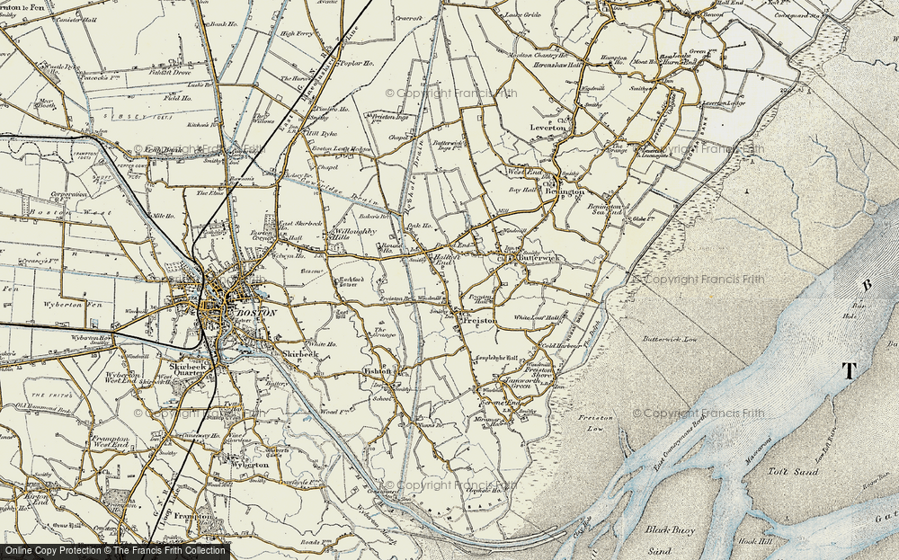 Old Map of Freiston, 1901-1902 in 1901-1902