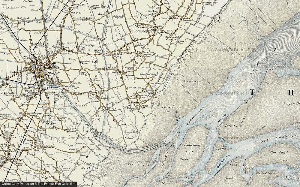 Old Map of Historic Map covering Butterwick Low in 1901-1902