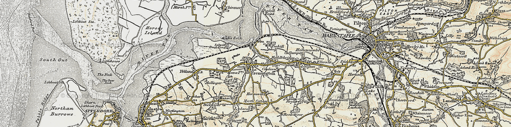 Old map of Fremington in 1900