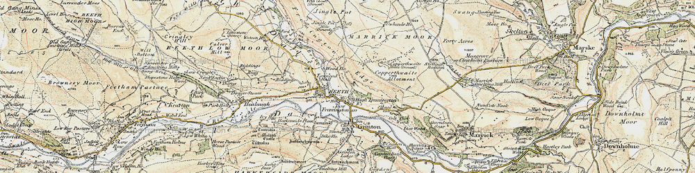 Old map of Fremington in 1903-1904