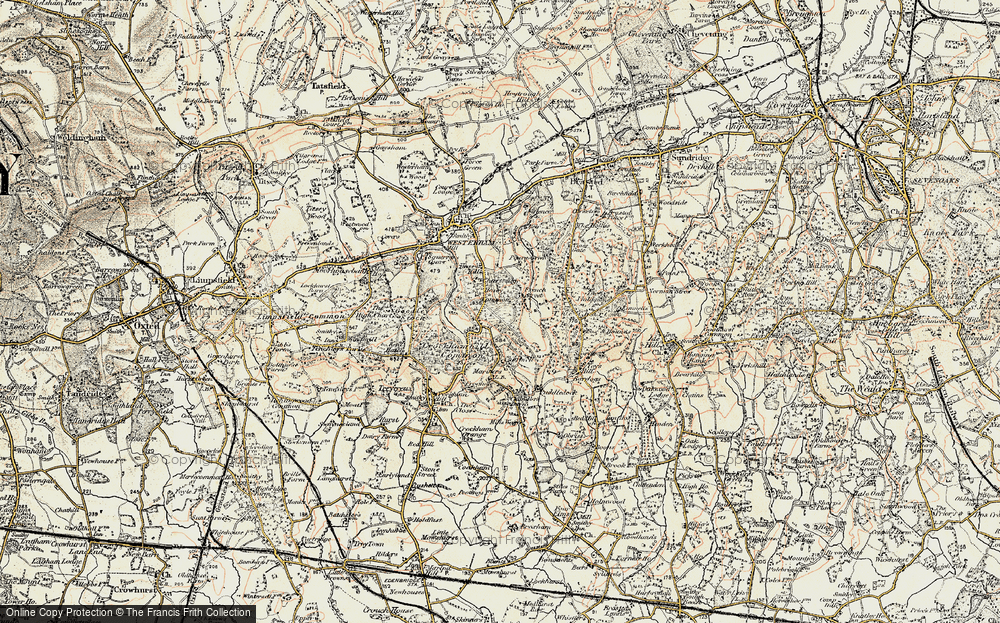 Old Map of Historic Map covering Chartwell in 1898-1902