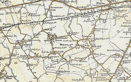 Old map of Frenches Green in 1898-1899