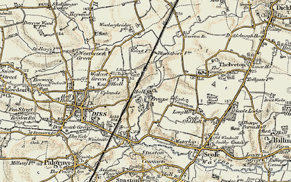 Old map of Frenze in 1901-1902