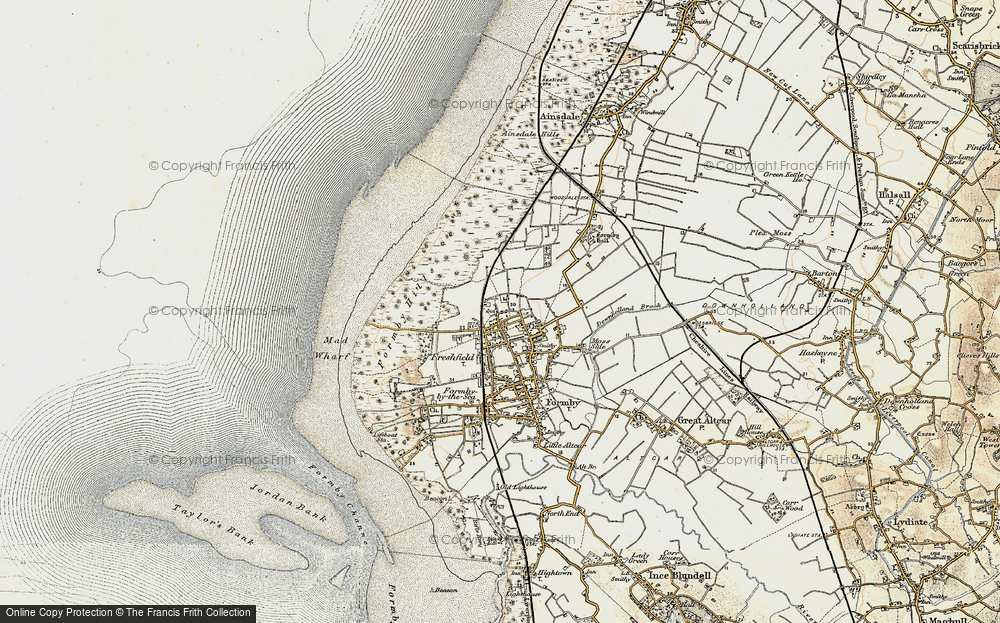 Old Map of Historic Map covering Downholland Brook in 1902-1903
