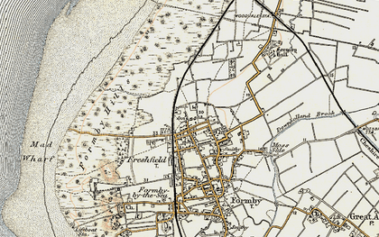Old map of Downholland Brook in 1902-1903