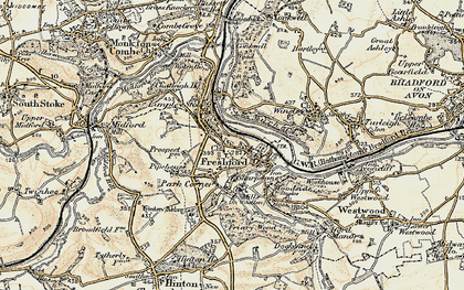 Old map of Freshford in 1898-1899