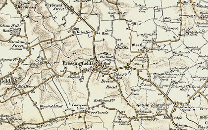 Old map of Fressingfield in 1901-1902
