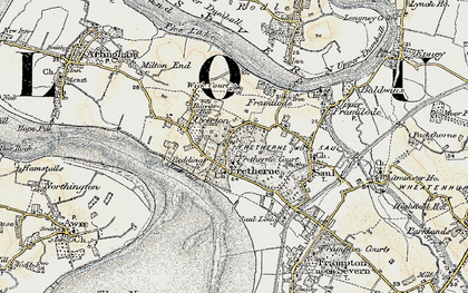 Old map of Fretherne in 1898-1900