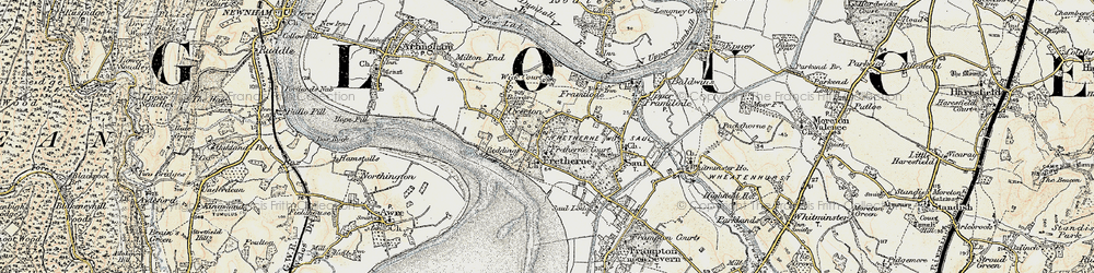 Old map of Fretherne in 1898-1900