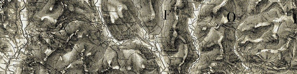 Old map of Whitehills in 1907-1908