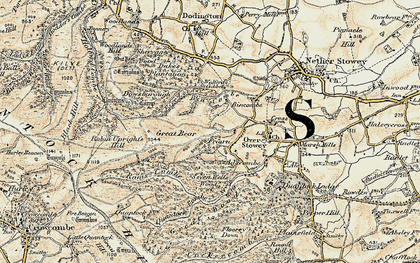 Old map of Walfords' Gibbet in 1898-1900
