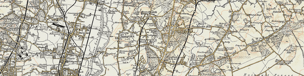 Old map of Friday Hill in 1897-1898