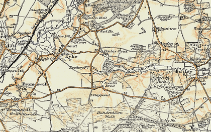 Old map of Woodbridge Airfield in 1898-1901
