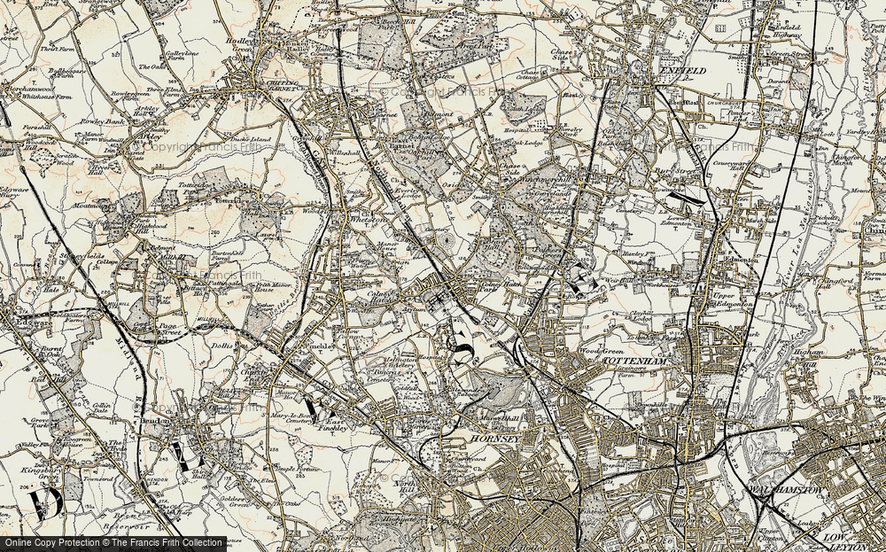 Old Map of Friern Barnet, 1897-1898 in 1897-1898