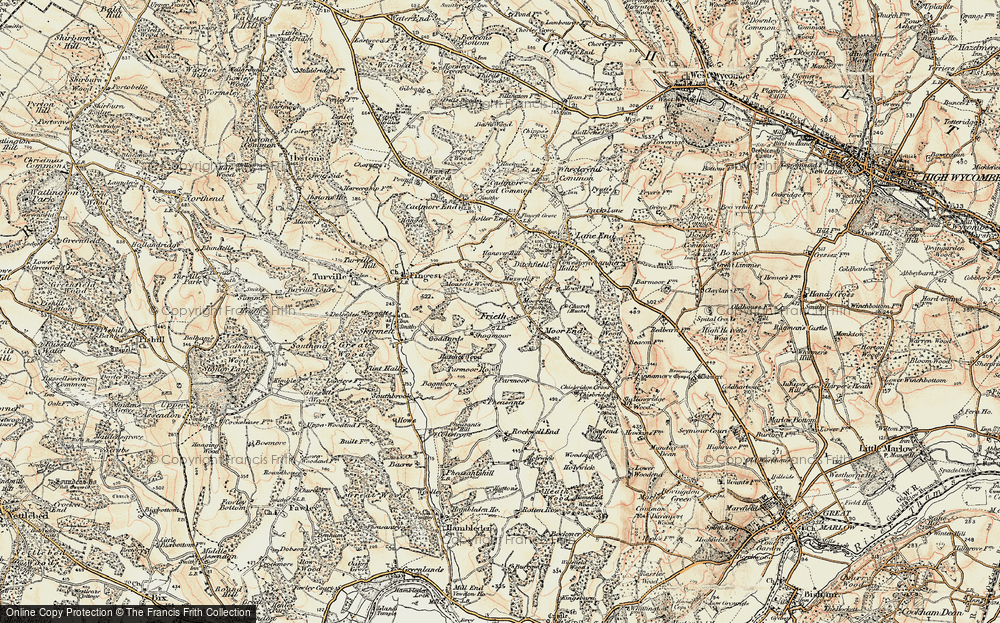 Old Map of Frieth, 1897-1898 in 1897-1898
