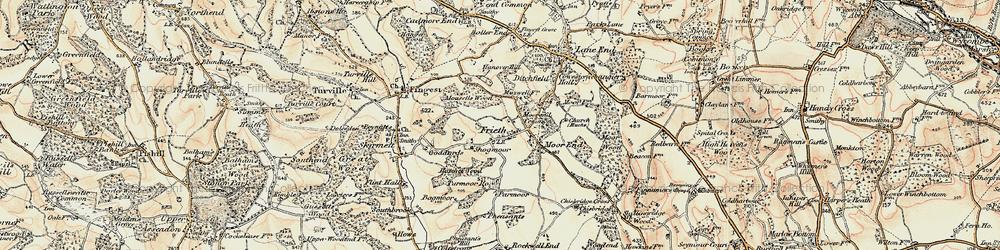 Old map of Frieth in 1897-1898