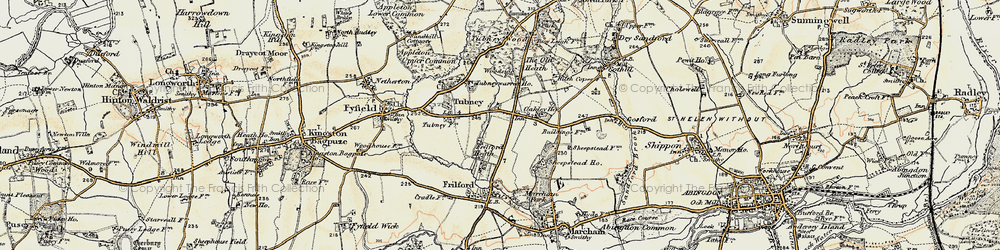 Old map of Frilford Heath in 1897-1899
