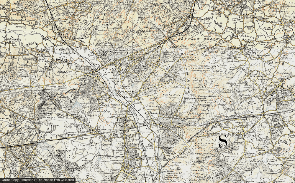 Old Map of Historic Map covering Tomlin's Pond in 1897-1909