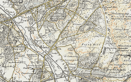 Old map of Tomlin's Pond in 1897-1909