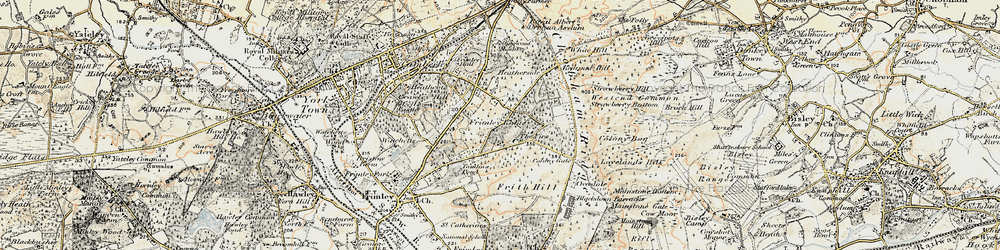 Old map of Frimley Ridge in 1897-1909