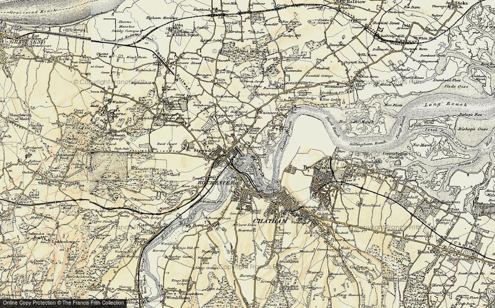 Old Map of Frindsbury, 1897-1898 in 1897-1898