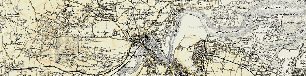 Old map of Frindsbury in 1897-1898