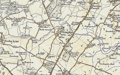Old map of Fringford in 1898-1899