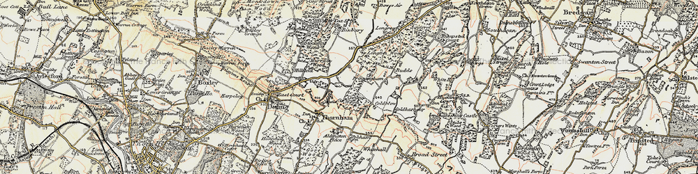 Old map of Friningham in 1897-1898
