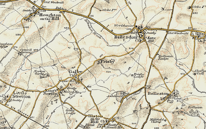 Old map of Billesdon Brook in 1901-1903