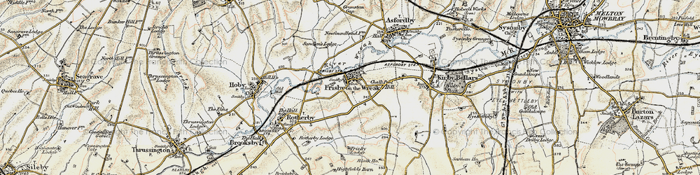 Old map of Frisby on the Wreake in 1902-1903