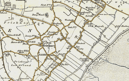 Old map of Friskney Eaudyke in 1901-1903