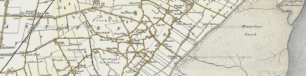Old map of Friskney Eaudyke in 1901-1903