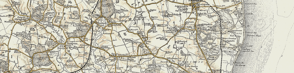 Old map of Friston in 1898-1901