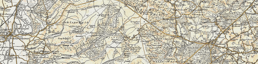 Old map of Bramshaw Telegraph in 1897-1909