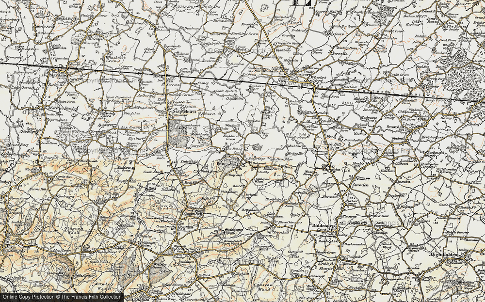 Old Map of Frittenden, 1897-1898 in 1897-1898