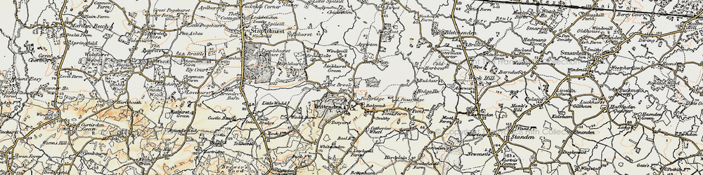Old map of Frittenden in 1897-1898