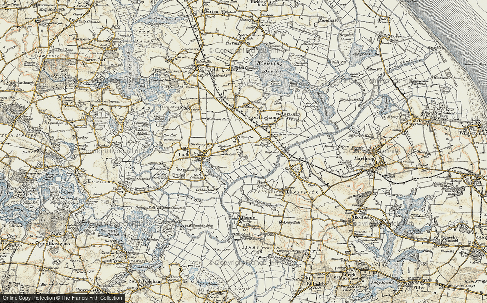 Old Map of Historic Map covering Womack Water in 1901-1902