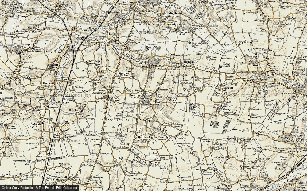Old Map of Fritton, 1901-1902 in 1901-1902