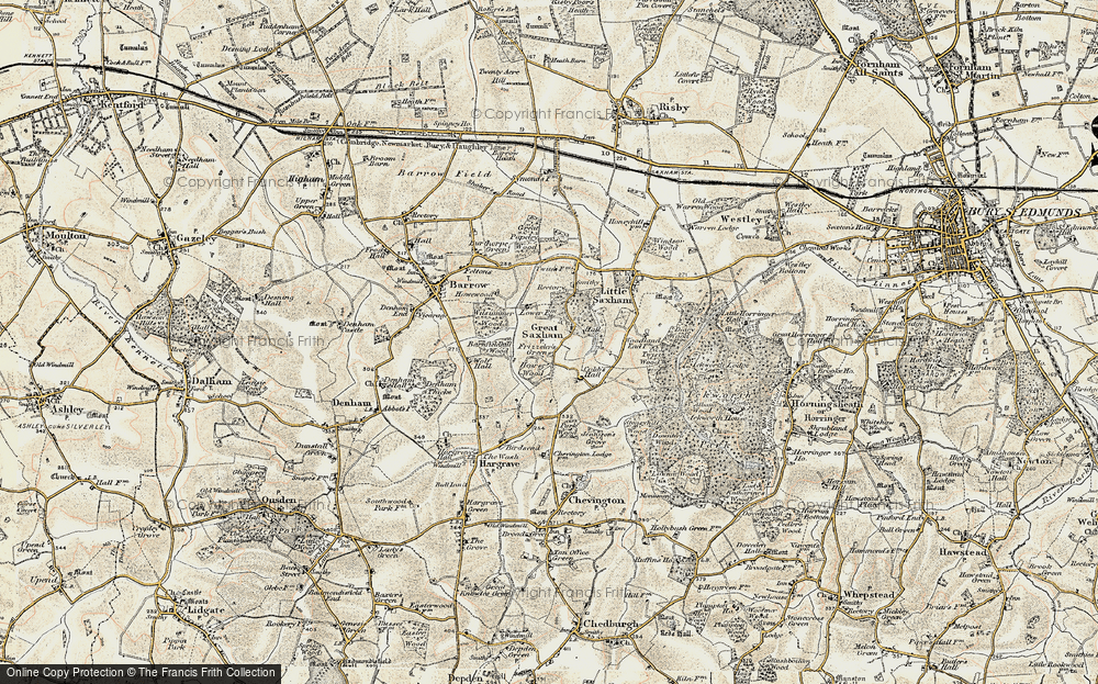 Old Map of Frizzeler's Green, 1899-1901 in 1899-1901