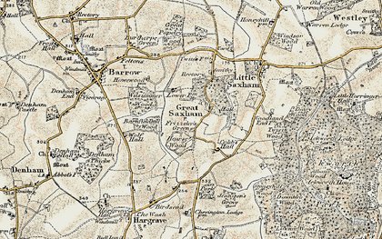 Old map of Frizzeler's Green in 1899-1901