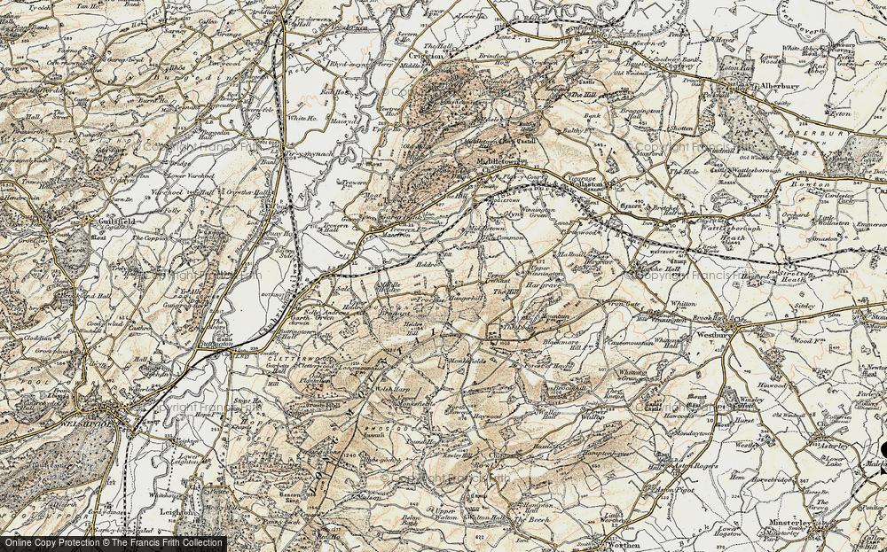 Old Map of Frochas, 1902 in 1902