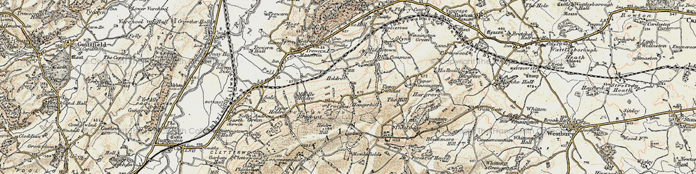 Old map of Frochas in 1902