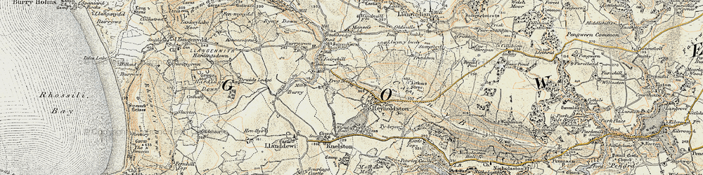 Old map of Frog Moor in 1900-1901