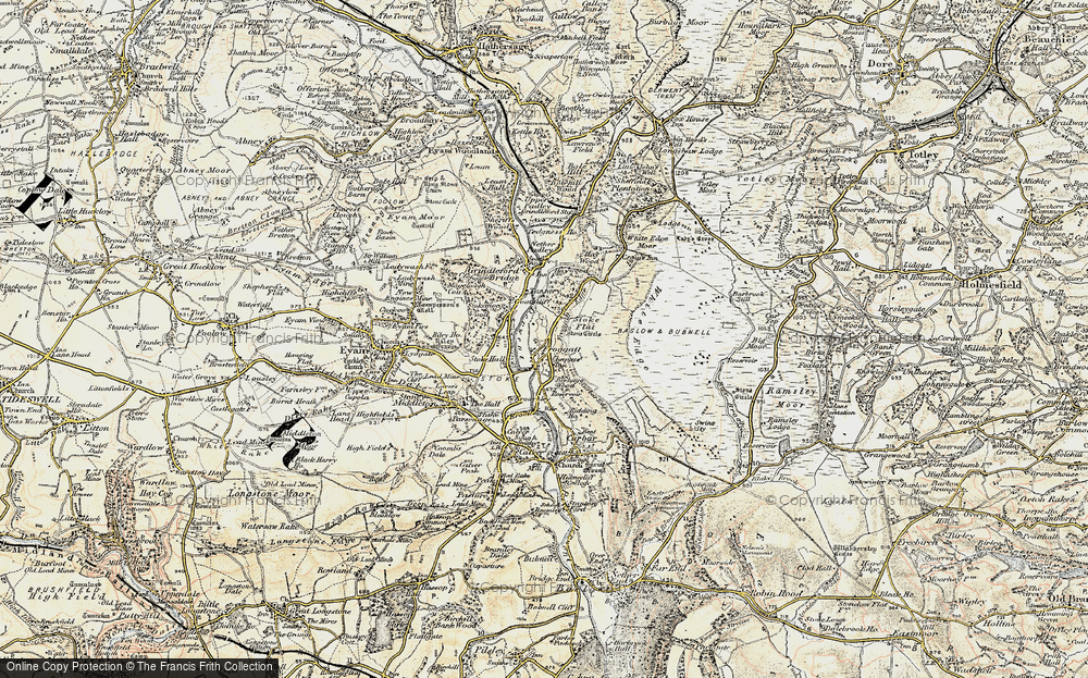 Old Map of Froggatt, 1902-1903 in 1902-1903