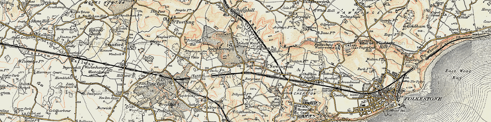 Old map of Frogholt in 1898-1899