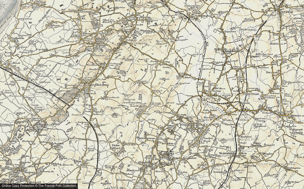 Old Map of Frogland Cross, 1899 in 1899